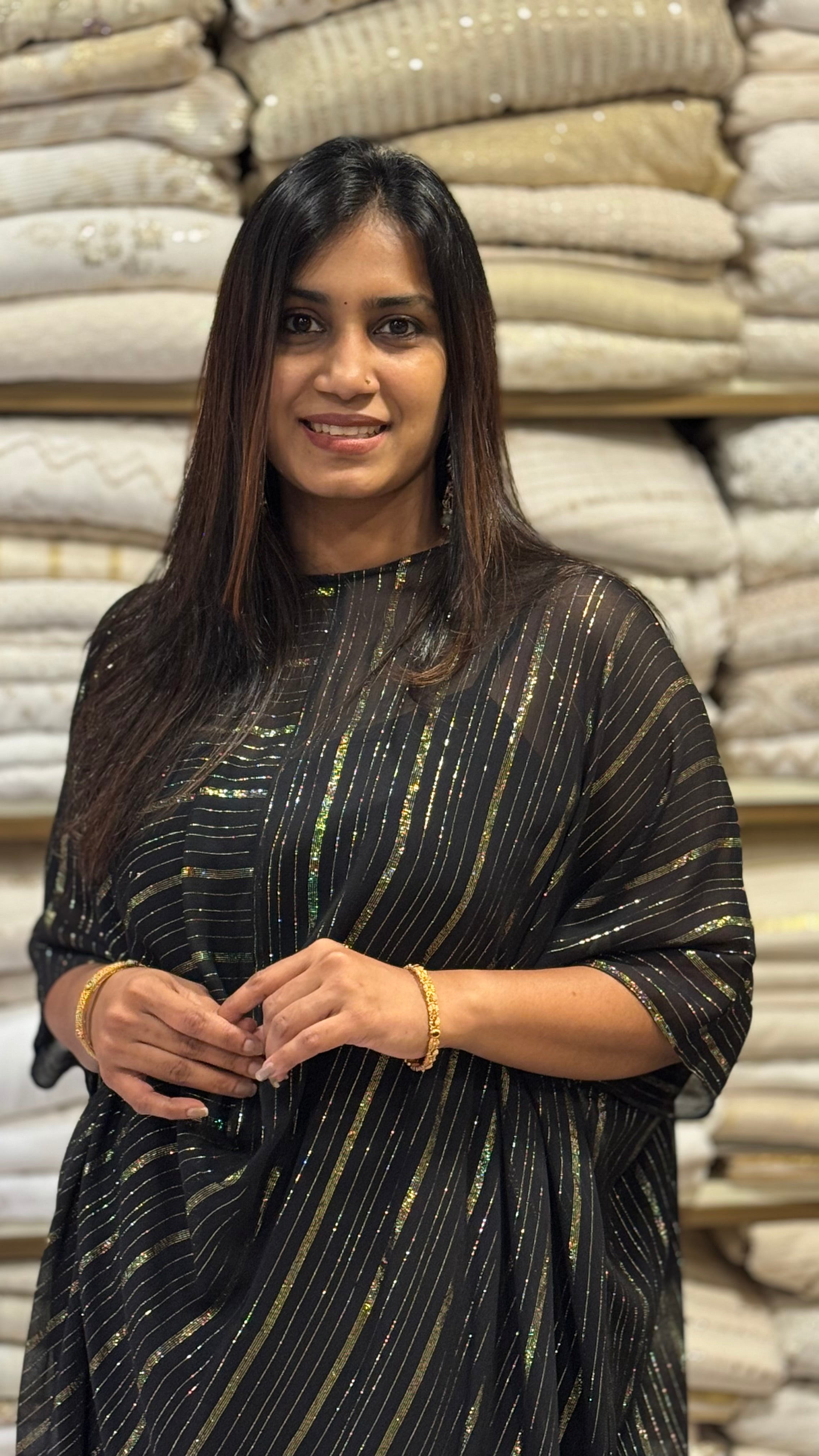 ZD Onam black Lurex kaftan