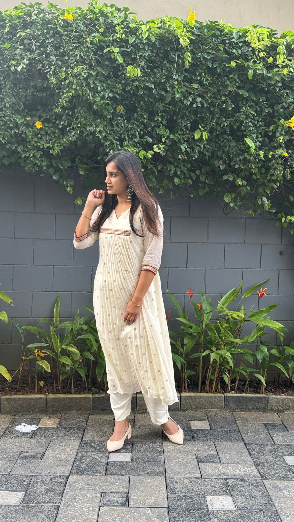 ZD pleated georgette butta top