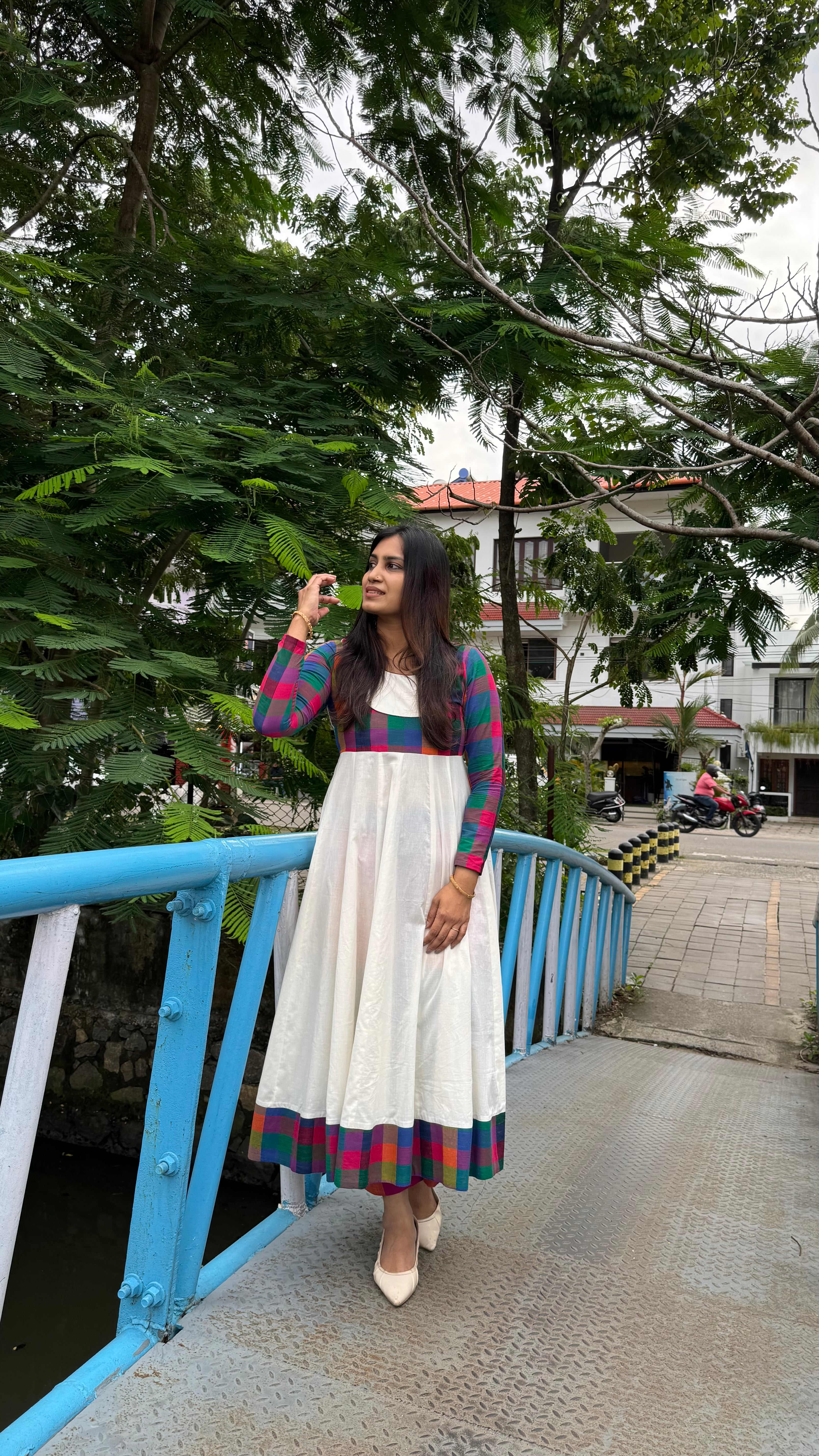 ZD panel cut madras check dress