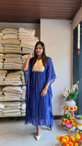 ZDK10 Blue Lurex brocade kaftan