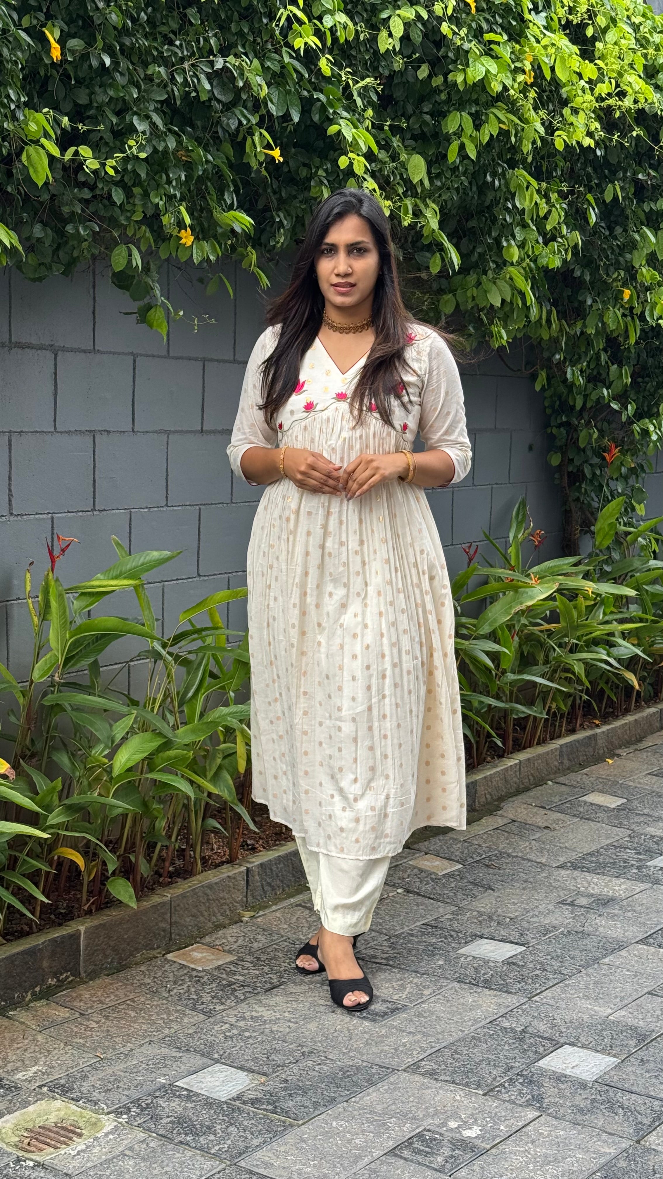 Zd Tamara yoke Aliya cut polka dress