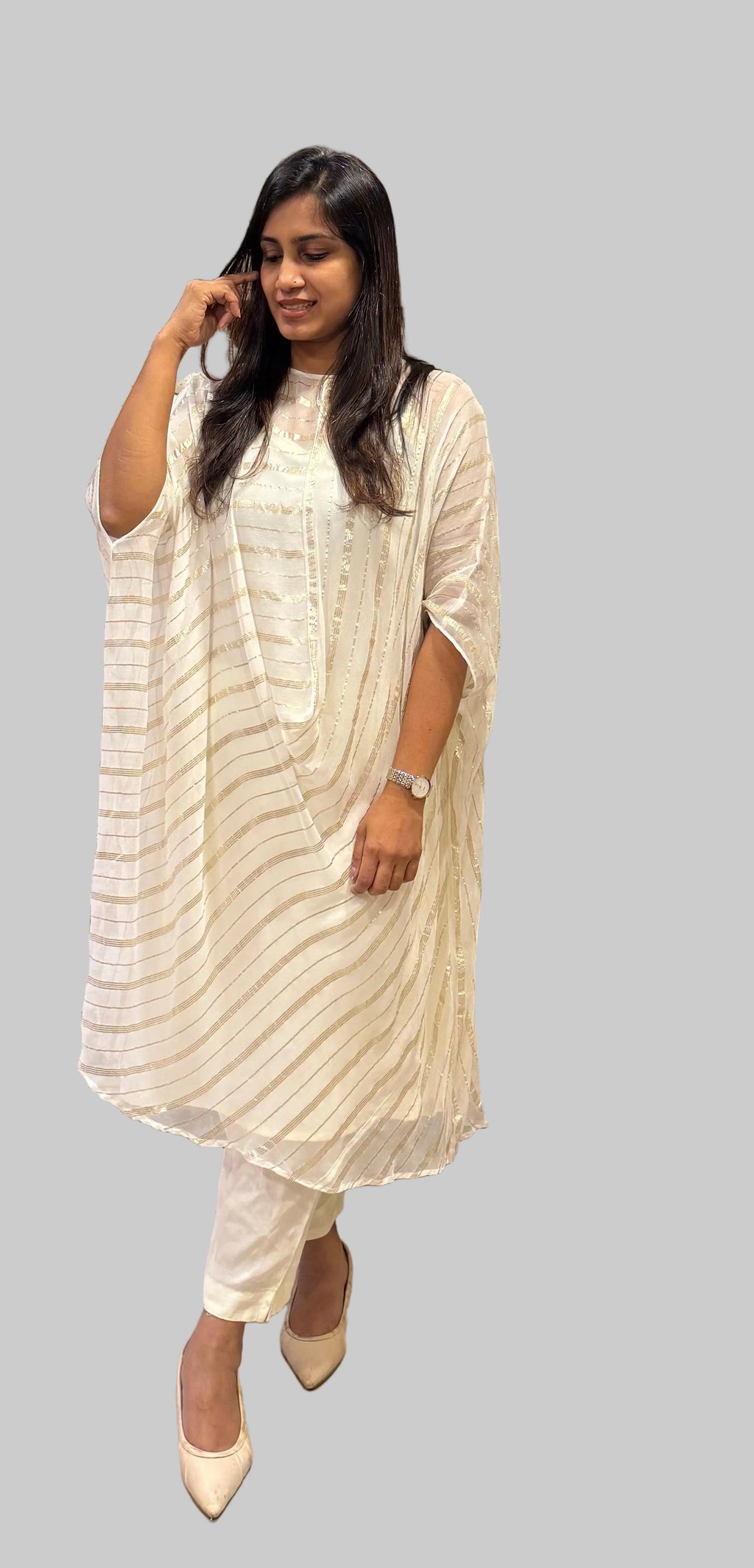 ZDK11 off white cowl kaftan