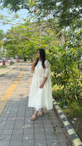 ZD Onam lush Mul yoke pleated dress