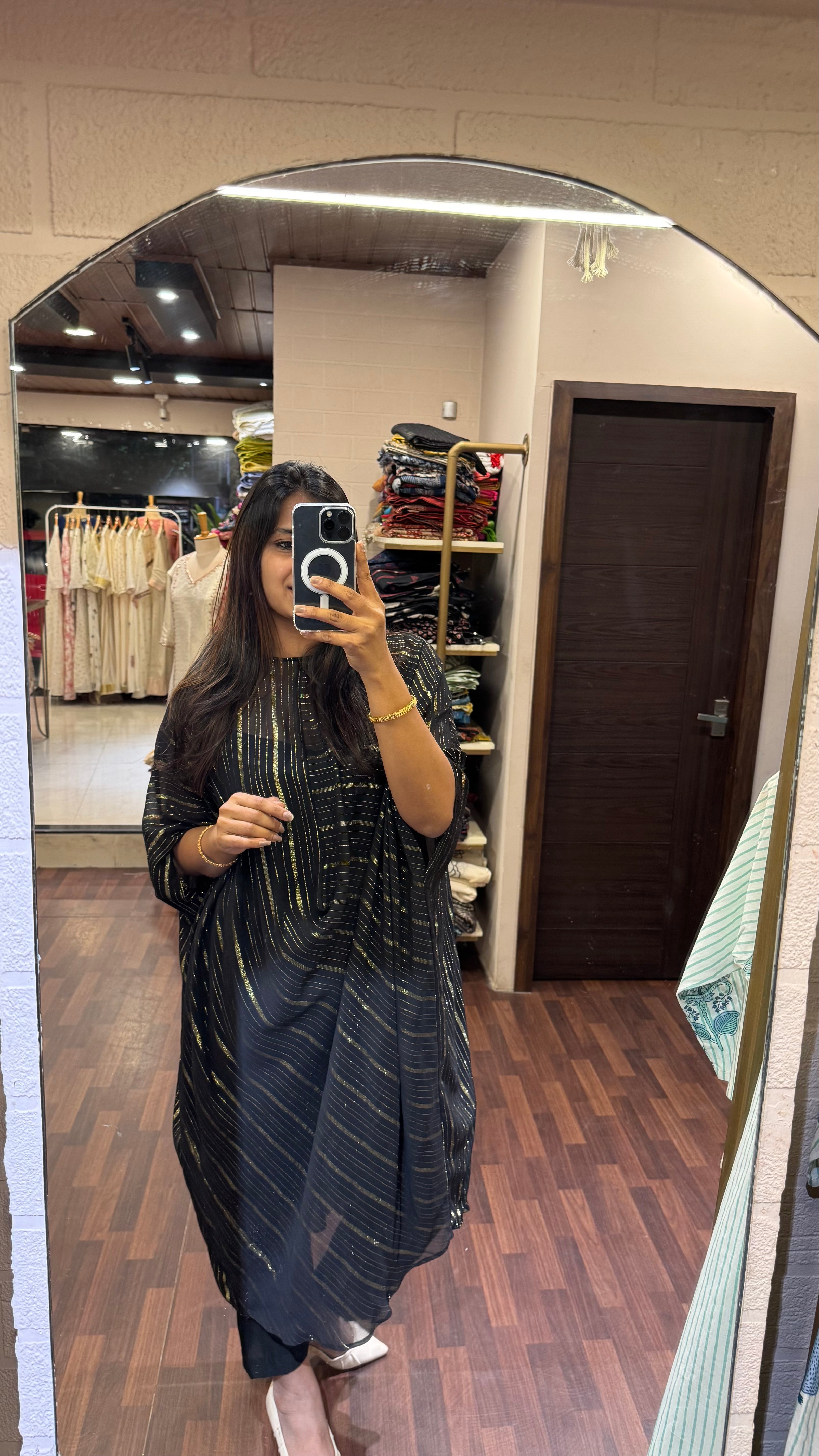 ZD Onam black Lurex kaftan