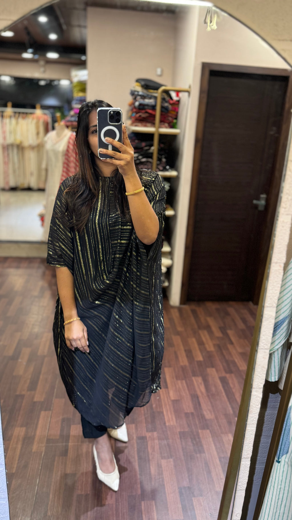 ZD Onam black Lurex kaftan